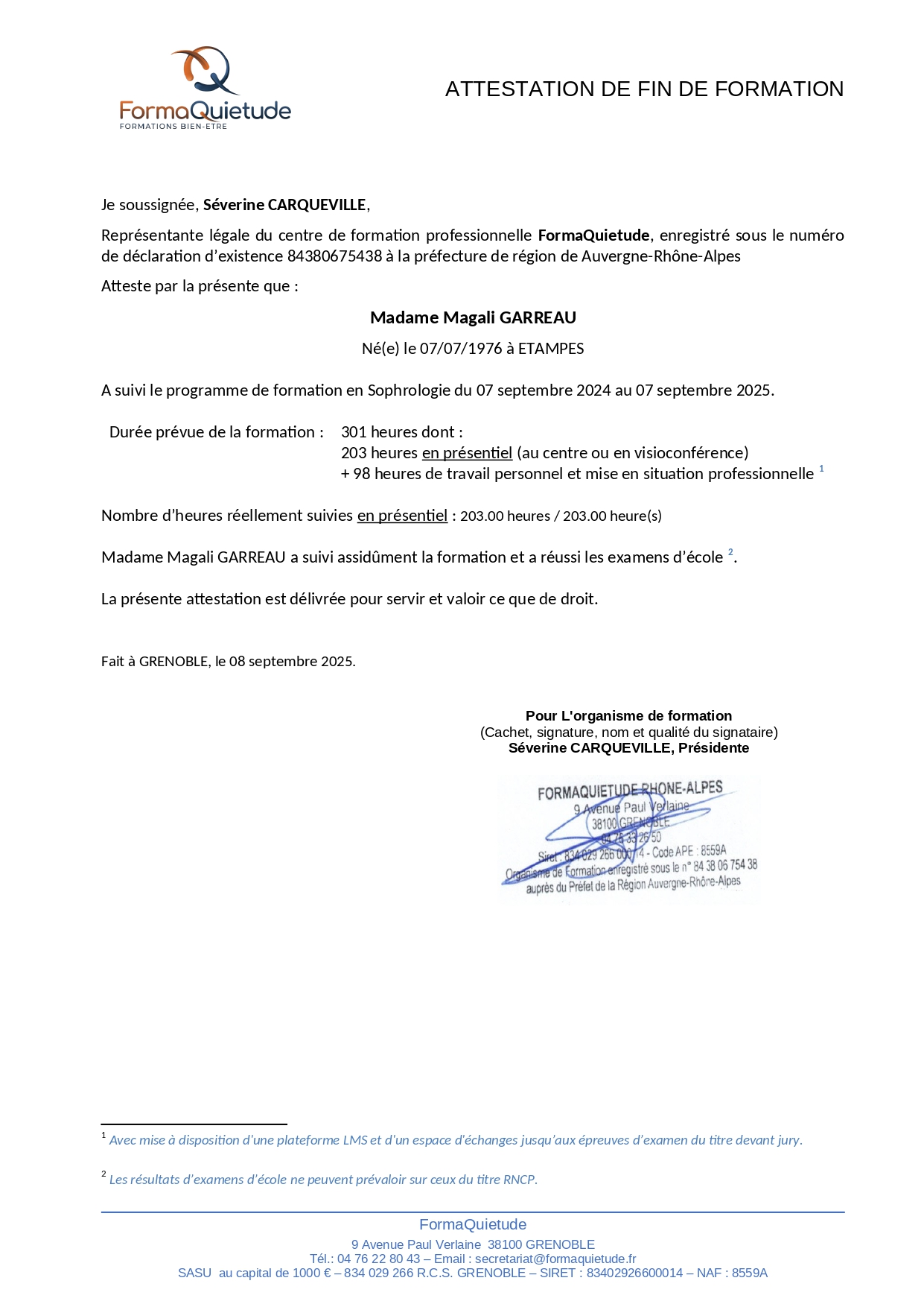 Attestation de fin de formation GARREAU Magali_page-0001