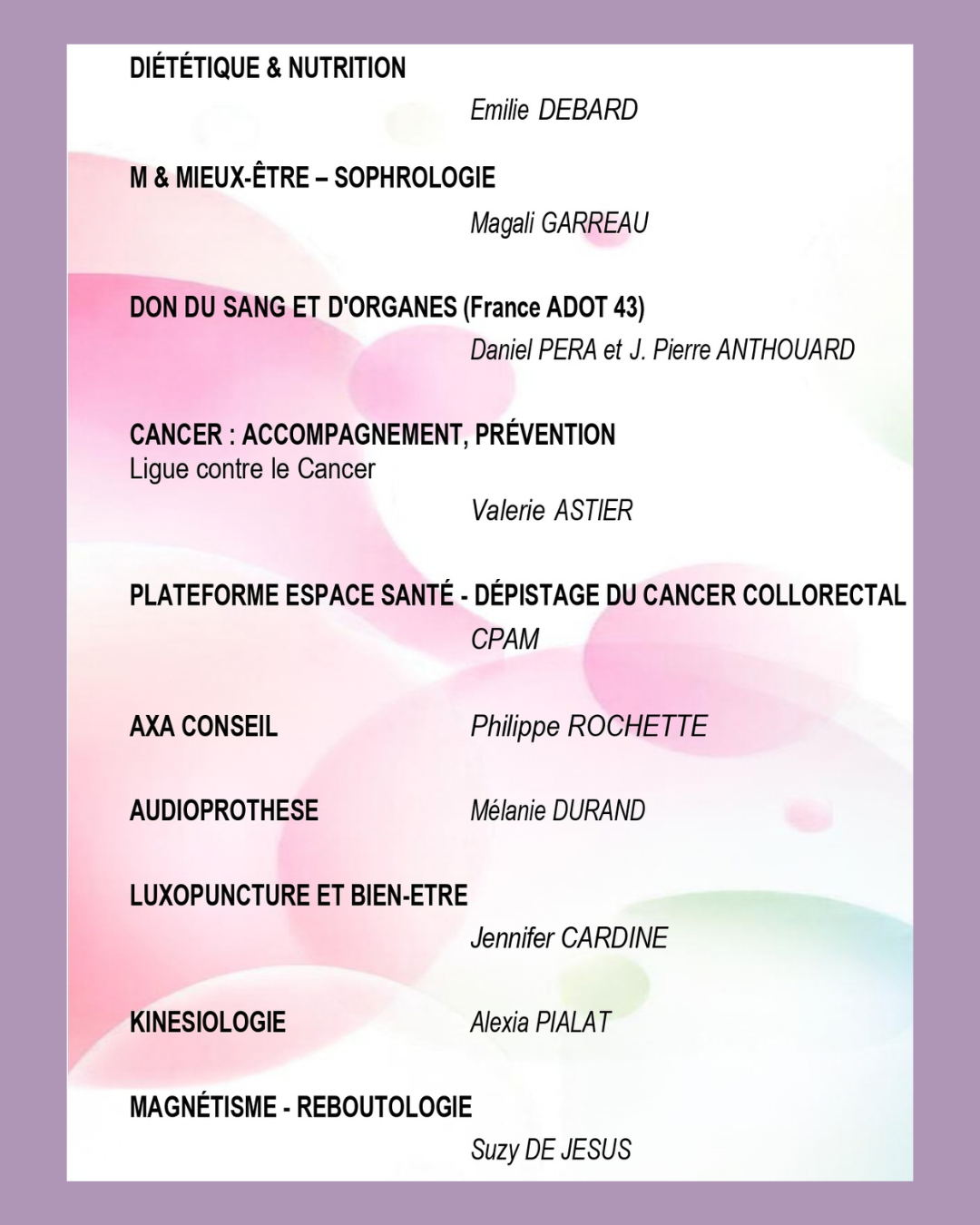 Forum santé Magali GARREAU COUBON