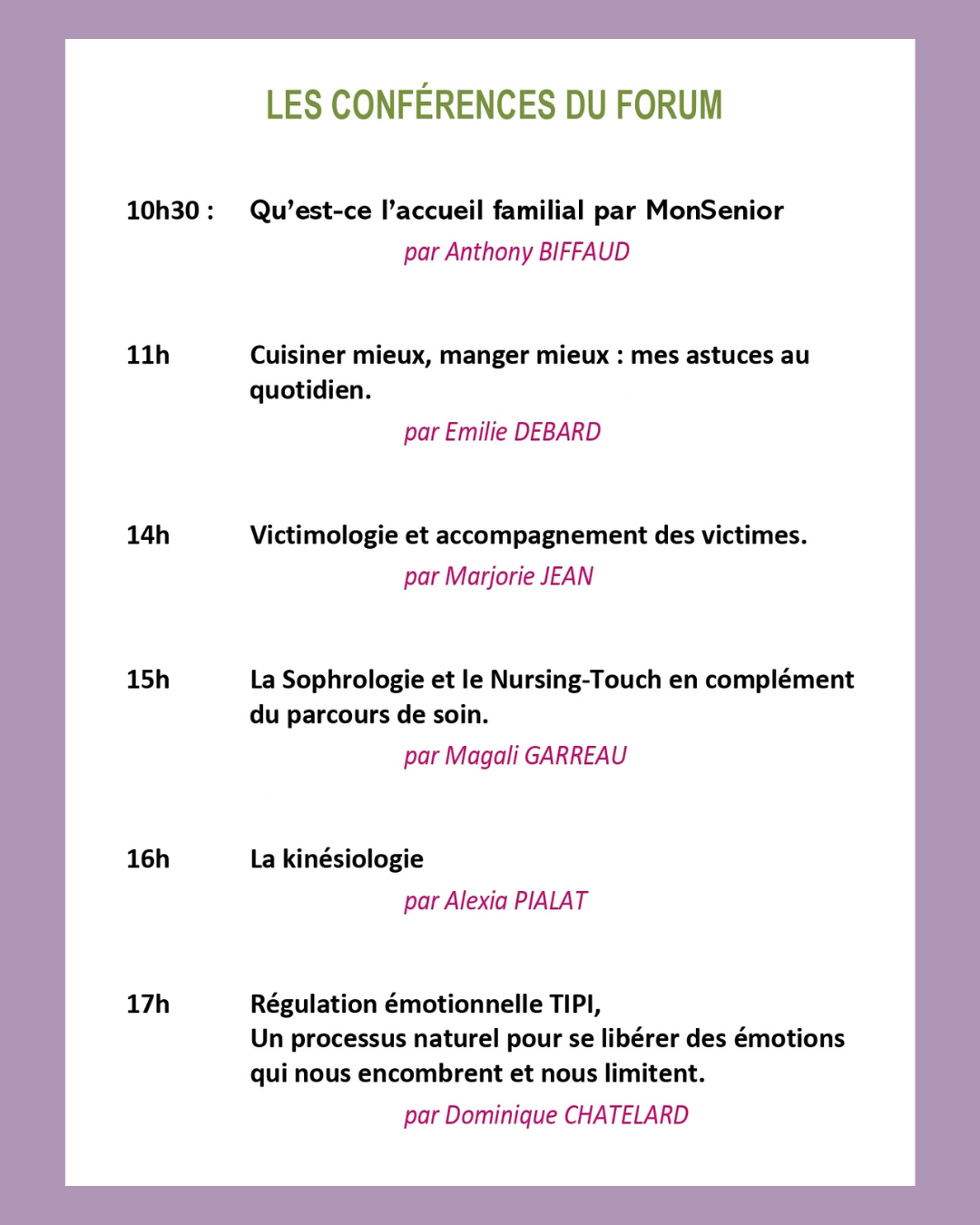 Forum santé 2026 – Coubon – Magali GARREAU